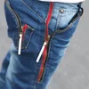 Batmo autunm male Zipper pockets blue jeans men's clothing trend slim small trousers male casual pencil pants 201128