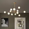 Kroonluchters retro messing led kroonluchter koper glazen bal woonkamer plafond opknoping licht slaapkamer dineren hanglampen