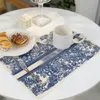 Segnage Placemat Pads Segnaletica D Design Design Stampato Tessuto Lenzuola Tassel Mat Pad 6 Pattern per la cena Party Home Hotel Cafe Tabella Decorazione della moda 2022 Nuovo