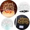 2022 new Four Color Crystal Rhinestone Shiny Happy Birthday Cake Topper Anniversary Kids Birthdays Party Decor Cake Topper