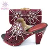 Clearluv Fashion Scarpe italiane con borse abbinate Scarpe e borse da donna con tacco alto africano per il ballo di fine anno Y200323