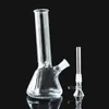 Dritto trasparente Bong in vetro spesso 10 pollici Becher Percolatore Accessori per fumatori Narghilè Shisha Tabacco Dab Rig Tubi Bruciatore a nafta in vetro Pipa ad acqua per fumatori