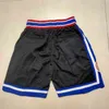 Gestikte team Justdon Pockets basketballen shorts mesh retro sport m groenblauw hip-pop broek met pocket zipper zweetbroek voetbal honkbal short s m l xl xxl