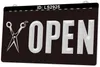 LS2925 kapper winkel haar gesneden open 3D gravure led licht teken groothandel retail