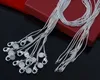 100pcs of Silver 1mm snake chain necklace
