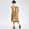 870114 # Original Desginer Jazzvar 2020 Herbst Neue Damen Casual Trench Coat Oversize Zweireiher Vintage Waschen gewaschene Outwear Lose Kleidung