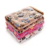 Blankets Super Soft Fluffy Dog Cat Mat Kennels Cute Floral Paw Print Puppy Warm Coral velvet Pet Blanket Dogs Kitten Sleeping Mats Cushion 17 Color Wholesale D11