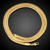Earrings & Necklace 7mm Classic Style Flat Snake Bone Bracelet Sets Men Women Herringbone Chain Gold Filled Jewelry2734