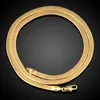 Set di orecchini e collane Set di braccialetti in osso di serpente piatto stile classico da 7 mm Set di gioielli in oro riempito con catena a spina di pesce per uomo e donna