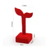 Pendientes de terciopelo rojo superior Pendientes de exhibición de la joyería Soporte portátil Stud Pendiente Organizador Mostrar caja Rack 5 * 5 * 12.5cm