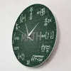 Green Chalkboard Math Formule Orologio da parete Appeso Wall Watch Torna a Scuola Scienza Matematica Art Decorazione Arredamento Math Geek Regalo LJ201204