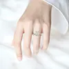 OEVAS Made Farding Band 7ct создал Moissanite Diamond Engagement Ring Solid 925 Серебряное серебристое серебро, ювелирные ювелирные украшения, дар годовщины 273K