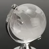 Bola de esfera de cristal, globo terráqueo redondo, artesanías de oro y plata, mapa del mundo de cristal, regalo de Navidad, decoración de escritorio, adornos de mesa bonitos C0125