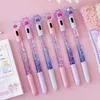 Canetas bonitos do gato rollerball com luz LED Twinkling Papelaria Preto Kawaii School Material Gel Tinta Pen Office Fornecedores Presentes 0870