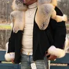 Lugentolo Faux Fur Coat Mężczyźni Plus Size Kurtka zimowa Futro Kołnierz i Długie Rękawy Wełna Liner Dorywczo Zipper Męskie Kurtki i Płaszcze1