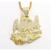 Hip Hop Letter Necklace No Rats Allowed Pendant Iced Out Full Zircon Mens Bl wmtfyd queen66