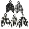 Capelli elastici Vintage nastro arricciato Holder Plaid Opaska do włosów gomma legami dei capelli delle donne Coda di cavallo Bambina Accessori Capelli