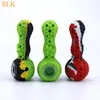 4.33 Inch Honeybee Style Silicone Bongs Honeycomb Smoking Pipes Glass Oil Burner Pipes With single hole/porous glass bowl