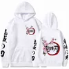 Anime Hoodies Demon Slayer Tryckt Hoodie Sweatshirts Hip Hop Casual Pullover Loose Print Streetwear Unisex H1227
