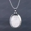 Ovala naturliga pärla stenhänge halsband reiki cabochon kristall pärlor små hängen för kvinnor tjej söta charm smycken