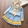 Autumn Toddler Winter Baby Girls Dres Baby Girl Knit Dress Girl Ruffled Sleeve Sweater Dress Clothing Lace Dress 211224