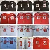 Piłka nożna 7 Michael Vick Jerseys 4 Brett Favre 21 Dyon Sanders 10 Steve Bartkowski Pat Tillman Red Black White Stitch Men Vintage New