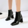 Meotina Genuine Leather Super High Heel Short Boots 여자 신발 신발 발가락 발굽 힐 지퍼 발목 부츠 가을 겨울 와인 레드 1