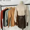 Half turtleneck sweater bottoming shirt women's long-sleeved autumn and winter sweater 20 loose version 201222