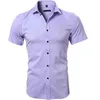 Mannen Elastische Bamboe Fiber Jurk Shirts 2018 Zomer Nieuwe Korte Mouw Shirt Mannen Casual Merk Zakelijk Werk Shirt Camisa Masculina G0105