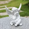 European Harts White Gold Cute Cupid Angel Decoration Crafts Creative Desktop Ornament Christmas Wedding Gift Figures Y200106