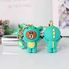 Keychains 3D Jungle Series Cartoon Brown Bear Key Chain Ins Mooie paar Girl -rugzak hanger