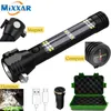 Dropship Car Flashlight Solar Flashlight USB Rechargeable Tactical 7 Mode Multi-function Torch bright Compass Power Bank Magnet 201210