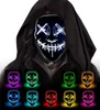 Halloween horror maska ​​poprowadziła świecące czyszczenie kostium tuszu do rzęs DJ Party Light Up Maski świecą w ciemne 10 kolorów Zasoby 5314244