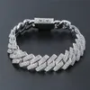 14 mm 1618202224 pulgadas Chapado en oro Bling CZ Collar cubano 78 pulgadas Pulsera Cadenas de eslabones para hombres Punk Jewelry1585260