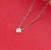 Singel CZ Diamant hanger Rose Gold Silver Color Net voor vrouwen Vintage kraagkostuums sieraden alleen met tas