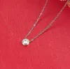 Singel CZ diamond Pendant Rose Gold Silver Color Necklace for Women Vintage Collar Costume Jewelry only with bag