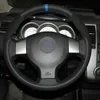 Para Couro Top preto roda de mão-ponto em acessórios para carros Enrole Tampa para Nissan Tiida / Livina / Sylphy