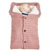 Newborn Baby Warm Sleeping Bags for Girls Infant Button Knitted Swaddle Wrap for Boys Soft Swaddling Stroller Toddler Blanket LJ201023