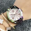 Fashion M Design Brand Watches Women Girl 3 Dials Colorful Style Metal Steel Band Wor Orologio da polso M972785