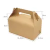 Packaging dinner service Food Packaging Cake Kraft Paper Box With Handle Boxes Christmas Birthday Wedding Party Candy Gift Packing Sticker