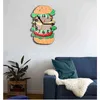 재미있는 벽시계 어린이 침실 크리 에이 티브 만화 벽 시계 거실 현대 개인 맞춤형 침묵 햄버거 Reloj acred 장식 hx50wc h1230