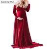 Moederschap jurken fluwelen jurk voor po shoot schouderloze zwangere vrouwen pografie baby douche partij lange maxi zwangerschap1