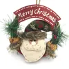 Wooden Christmas Wreath Santa Claus Vine Circle Door Christmas Decorations Snowman Elk Doll Wreath Door Hanger XD24091