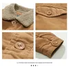 icpans corduroy coats menコットンポケットルースウォームフリース濃厚冬ジャケットプラスサイズxxxl 4xl 201127