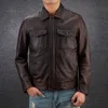YR Sales Rindslederjacke Herren Echtledermantel Vintage Casual Leder Oberbekleidung Klassische Lederbekleidung LJ201029
