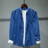 Men's Casual Shirts 2022 Long Sleeve Denim Shirt For Men Pure Cotton Turn-down Collar Cowboy Tops Male Blue Vintage Button Up Clothing