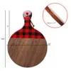 2021 Plaid Epoxy Chopping Blocks Custom Food Grade Walnut Round Food Trays Gift Bakeware Tools with Handle Cutting Board DOMIL1061707