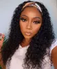 New Virgin Brazilian Cuticle Aligned Hair Curly Headband Wig For Black Women Water Loose Deep Wave Half Head band Human Wigs 130%density diva1