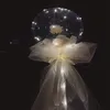 LED 장미 풍선 빛나는 장미 꽃다발 빛 투명 거품 공 발렌타인 데이 선물 생일 파티 웨딩 장식 GGA3845