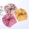 Spring Baby Hat Turban Cute Bows Knitted Baby Girl Hats Beanie Newborn Soft Cotton Solid Color Infant Kids Headwear Winter 20220301 Q2